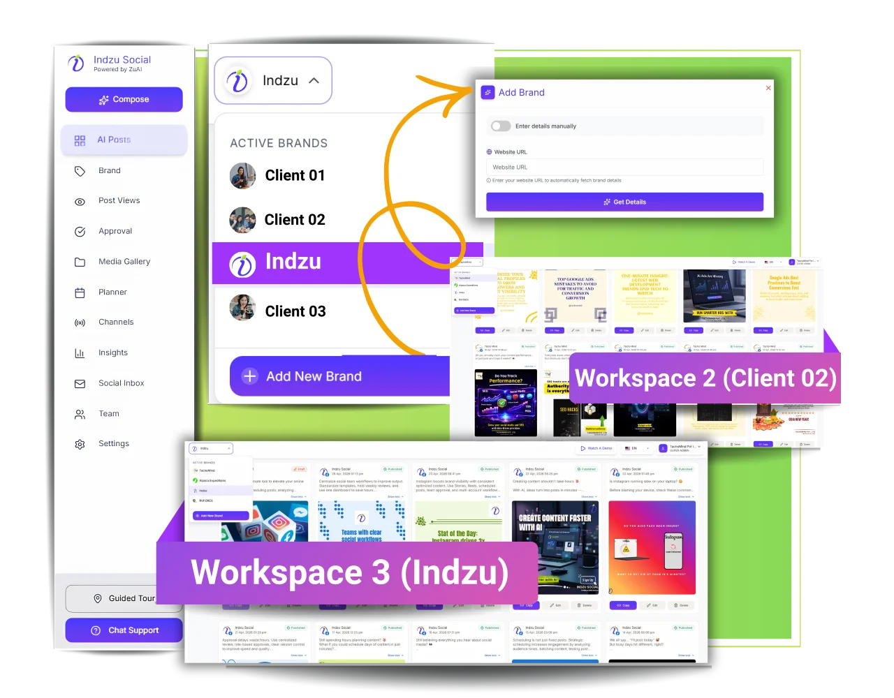 Client management workspace