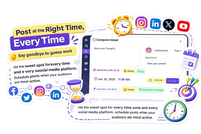 Indzu Social content scheduling calendar