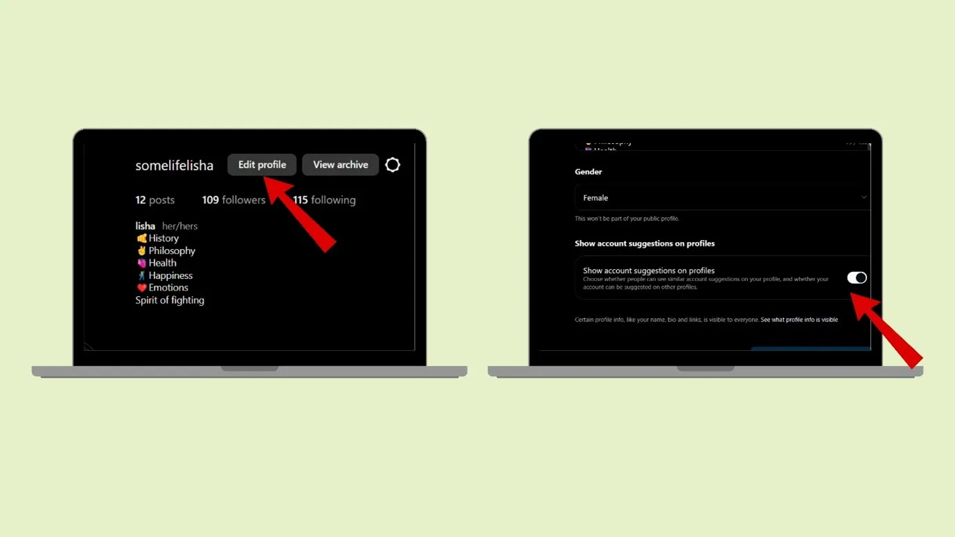 Click on edit profile