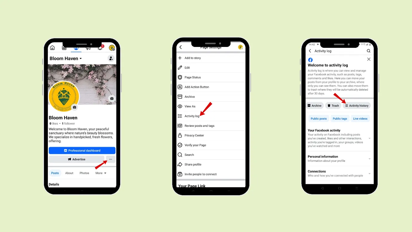 Click on Activity history 
