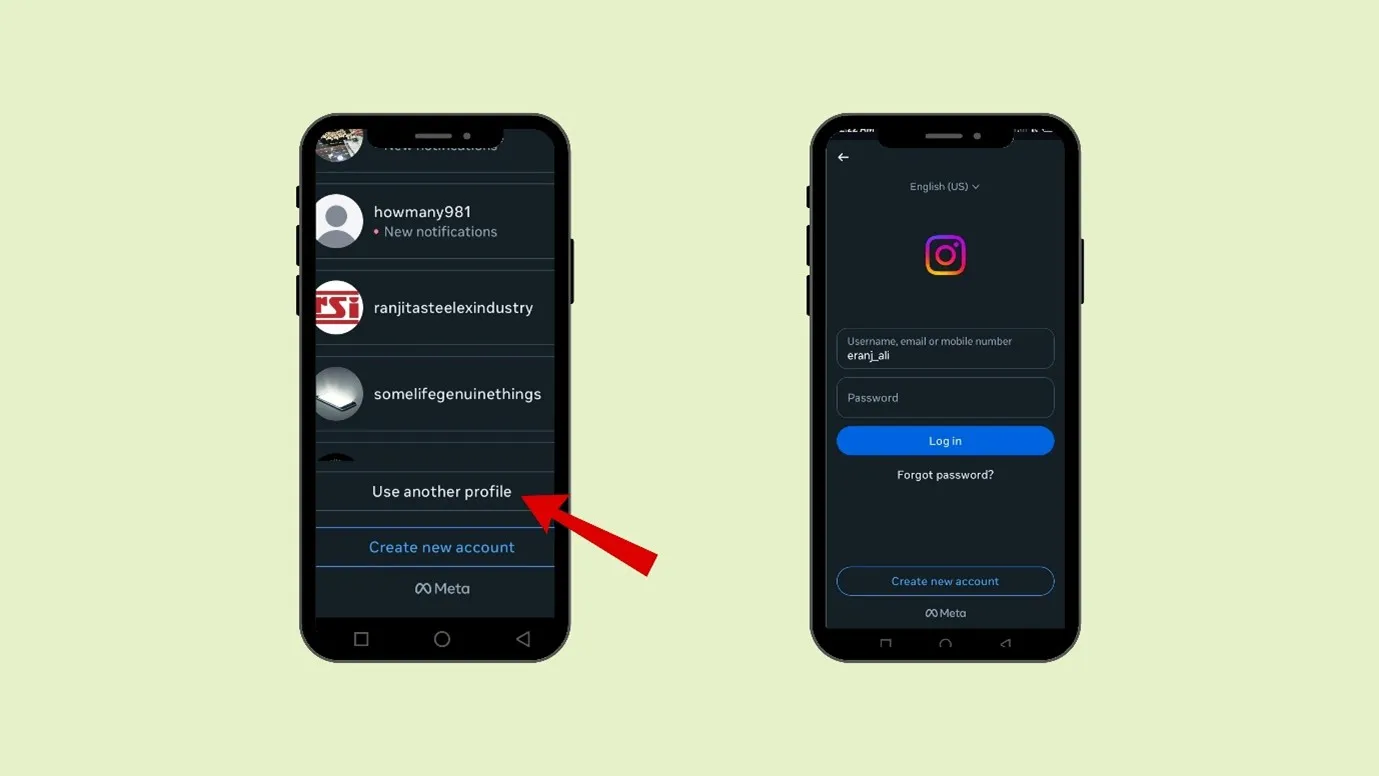Use another profile