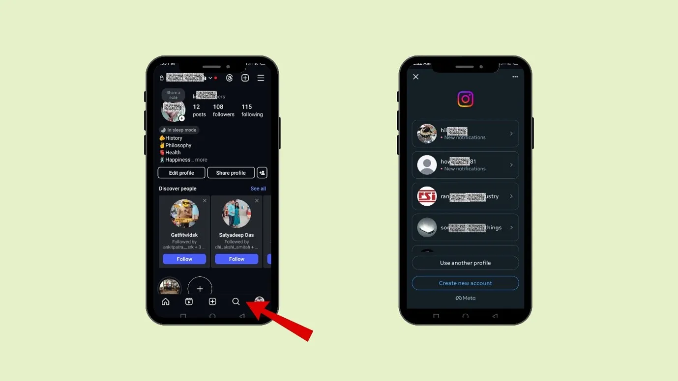 How to switch accounts on Instagram