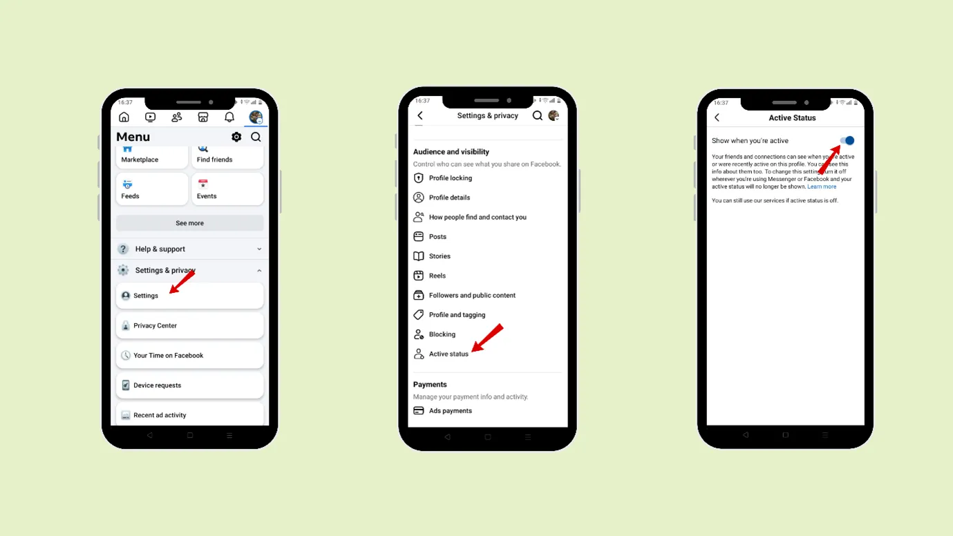 Tap Active status