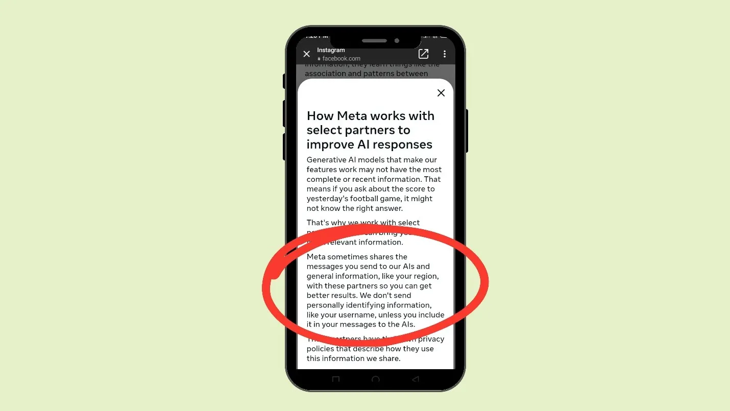 How much data does Meta AI collect on Instagram