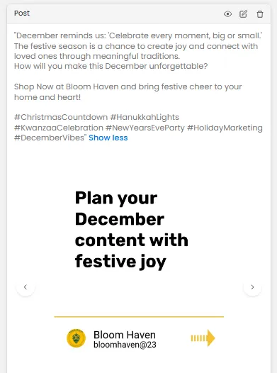 December Holidays and Post Ideas