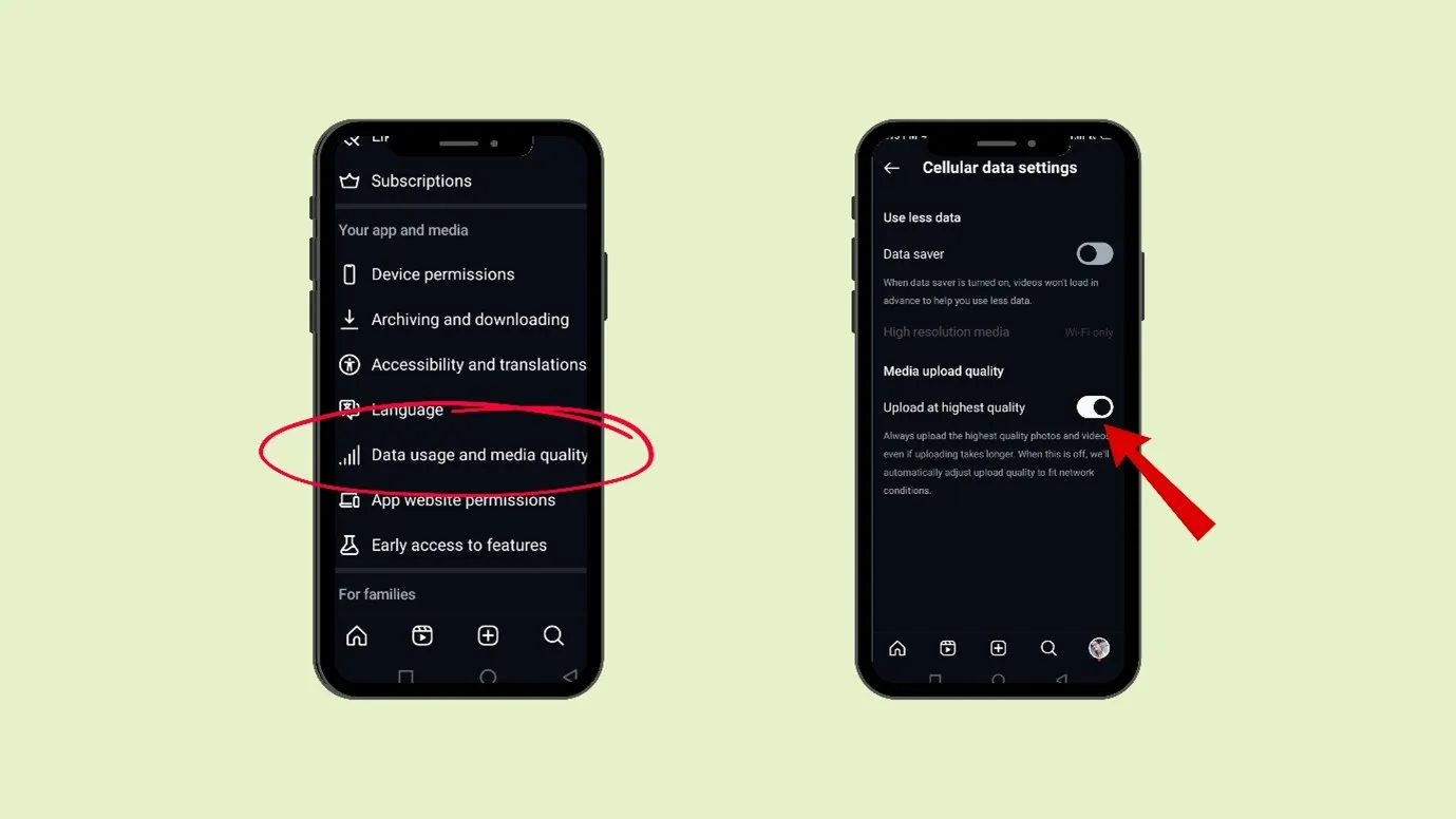 Data usage and media quality