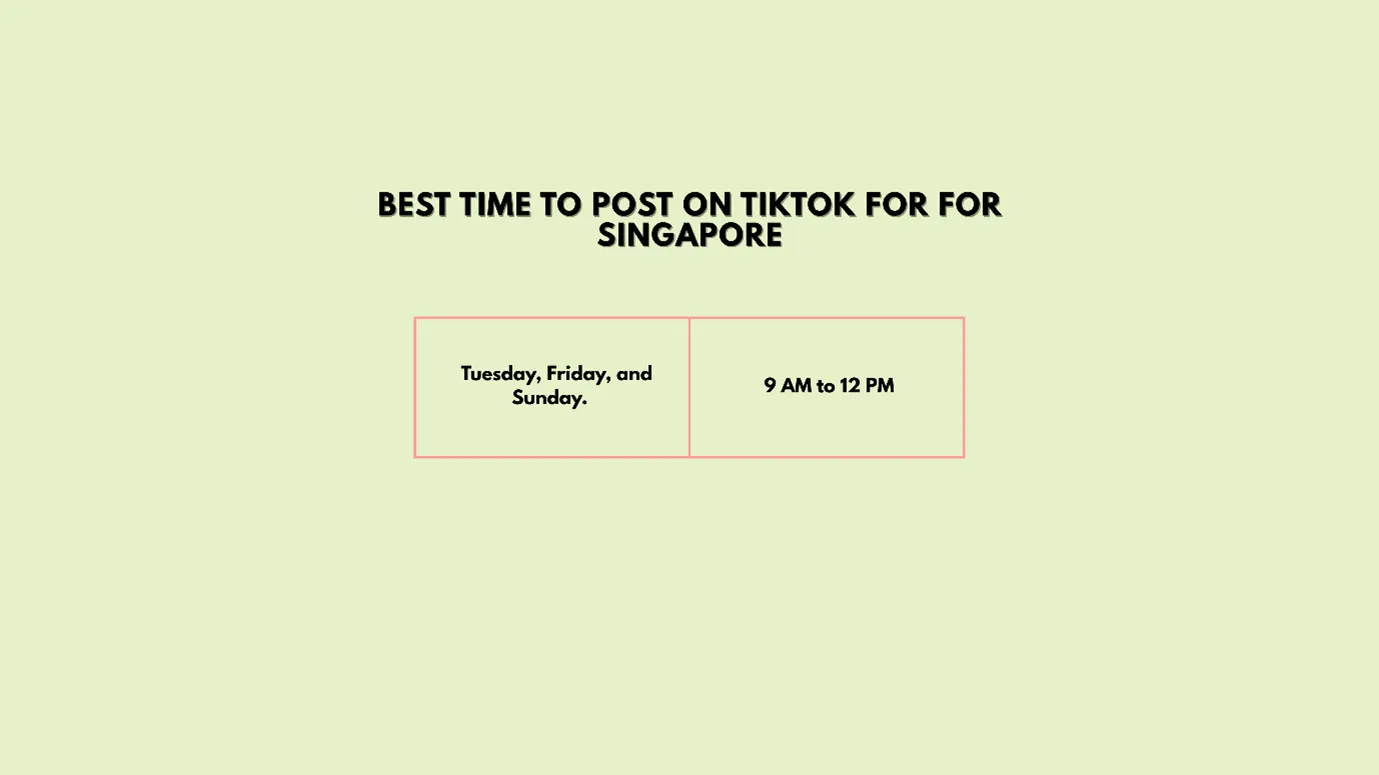 best time to post on TikTok for Singapore