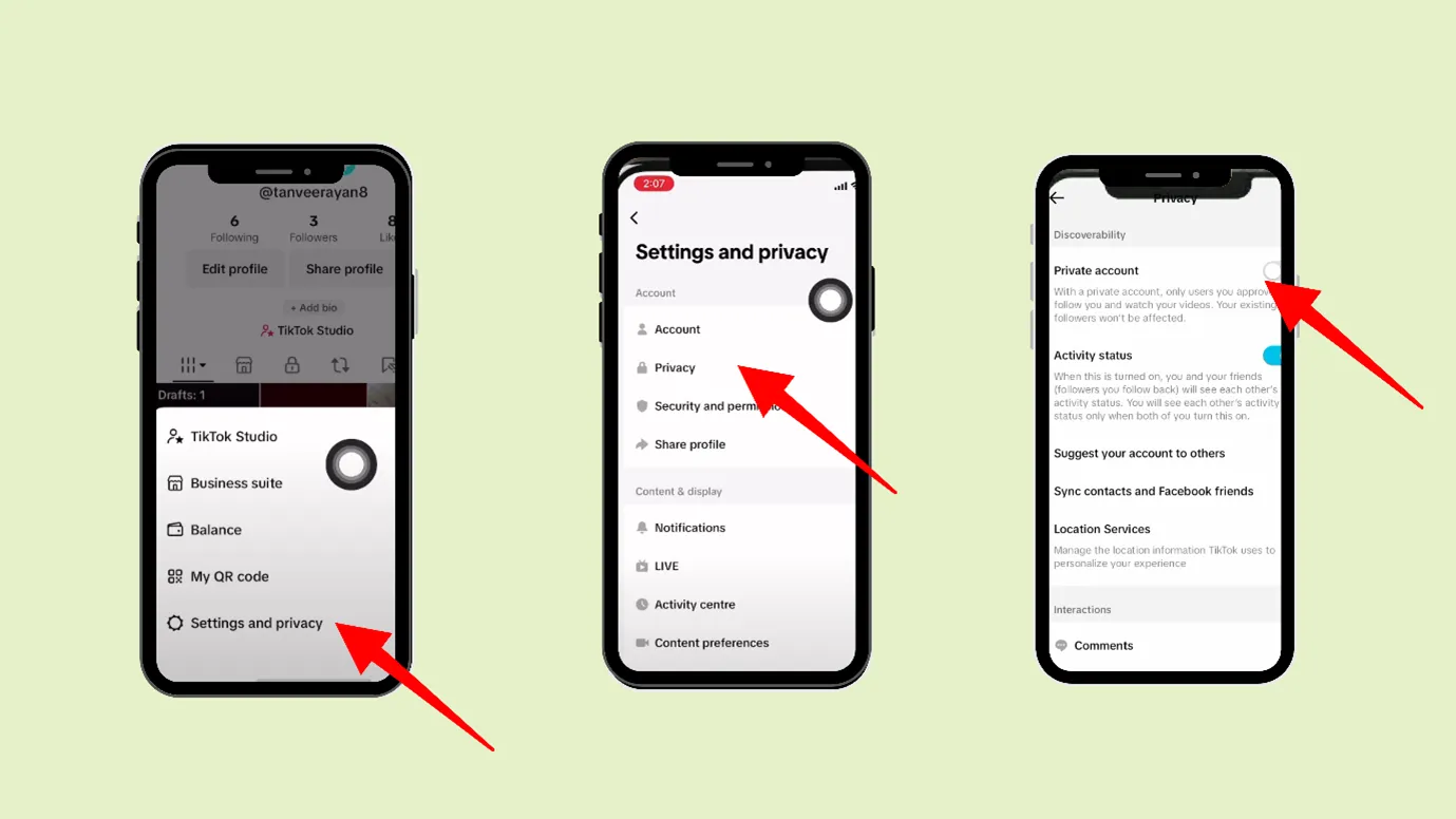 Settings and Privacy