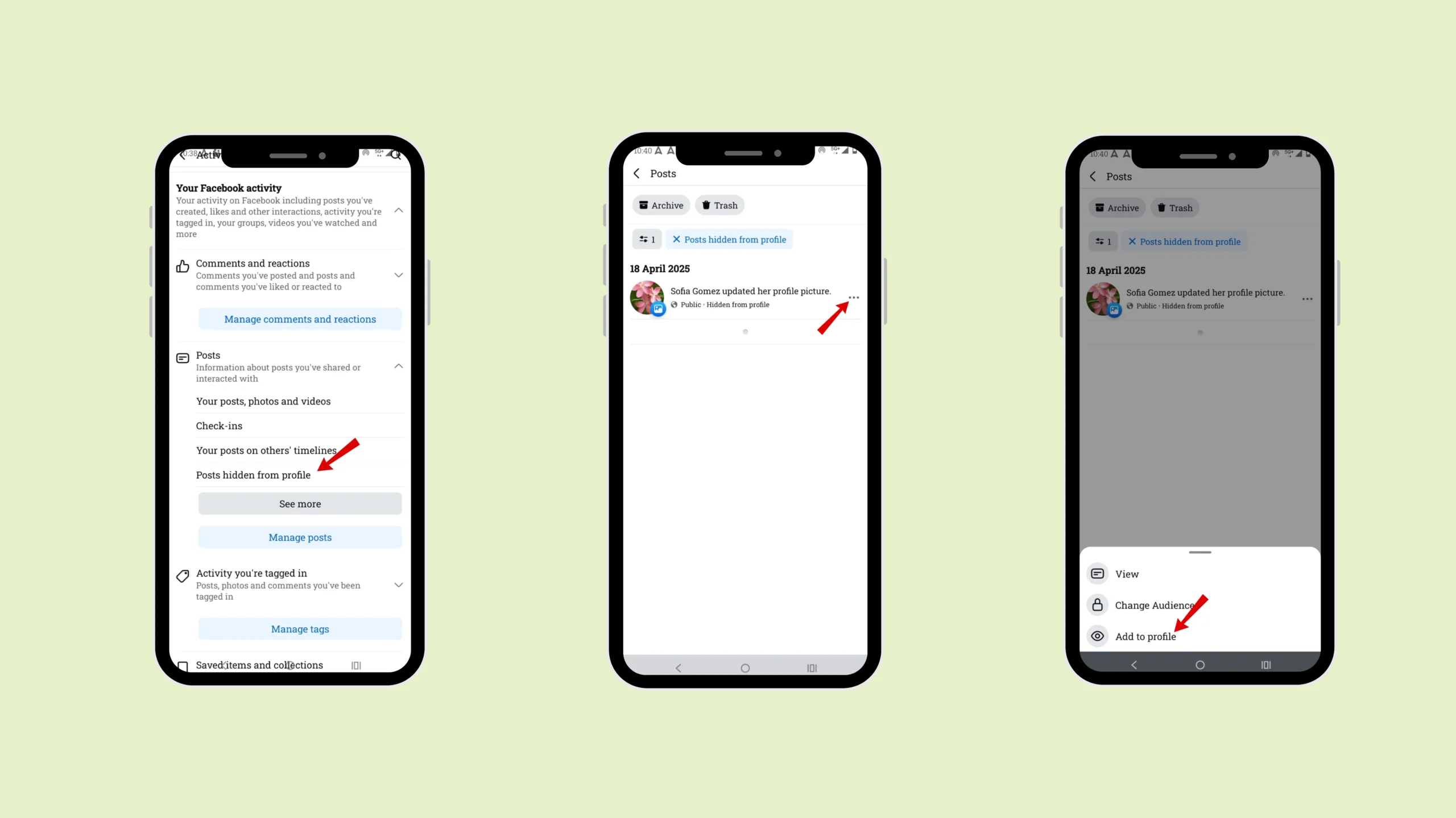 Select "Add to profile