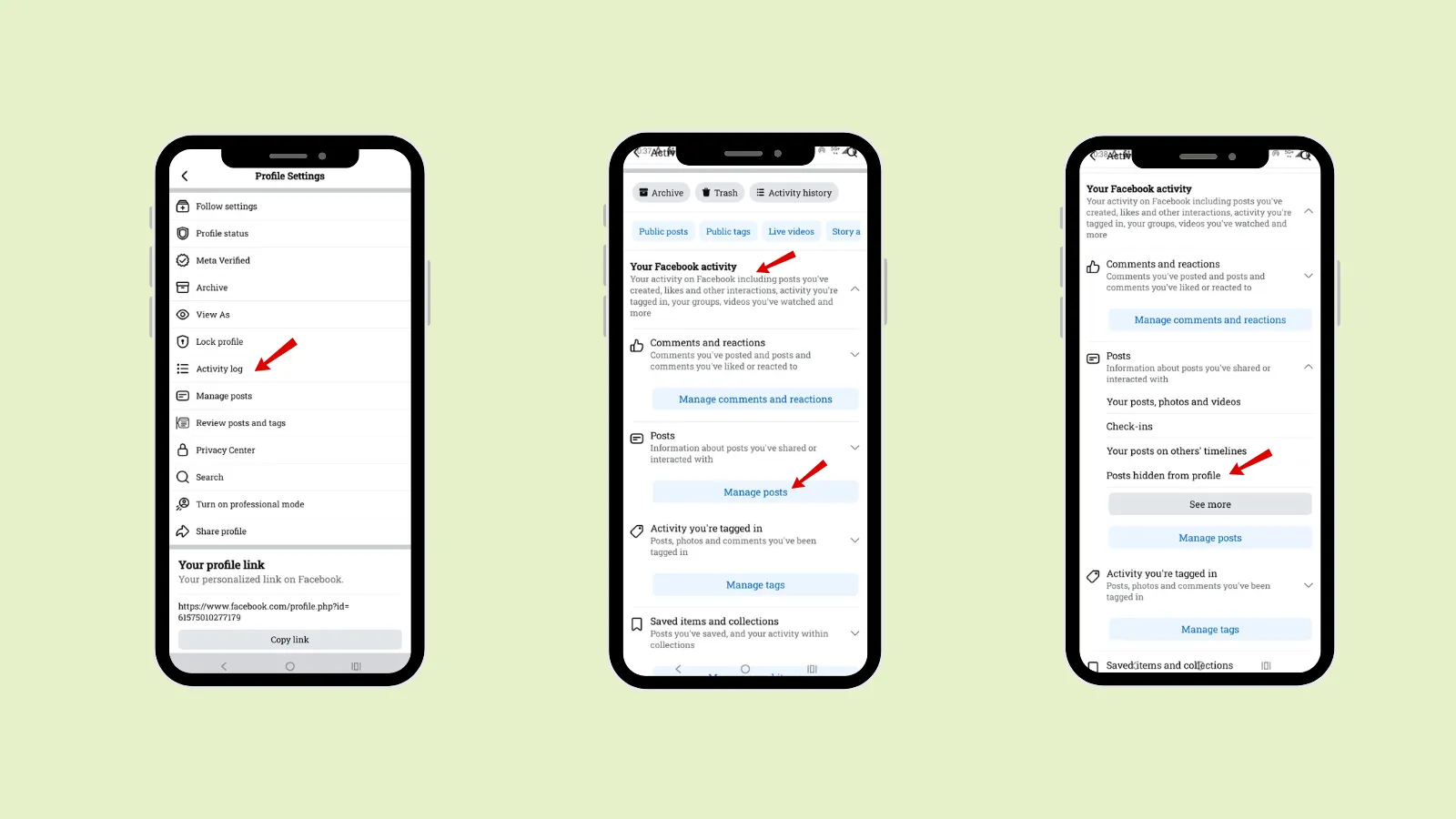 unhide post on Facebook