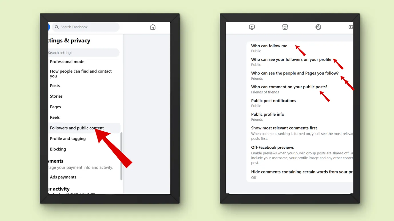 Followers and Public content