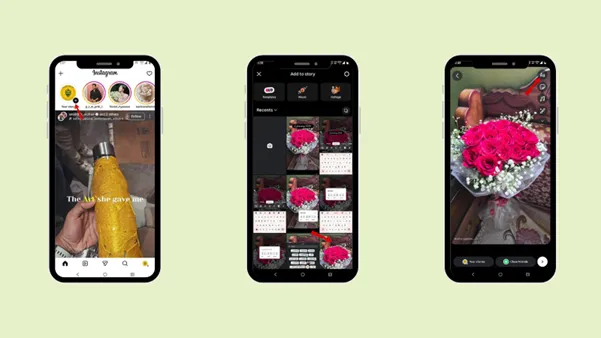 Instagram story using different colors
