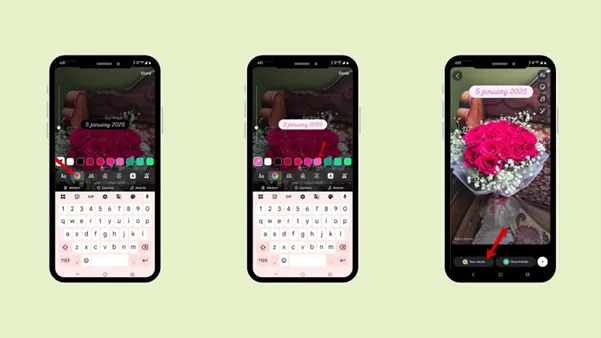 Instagram story using different colors