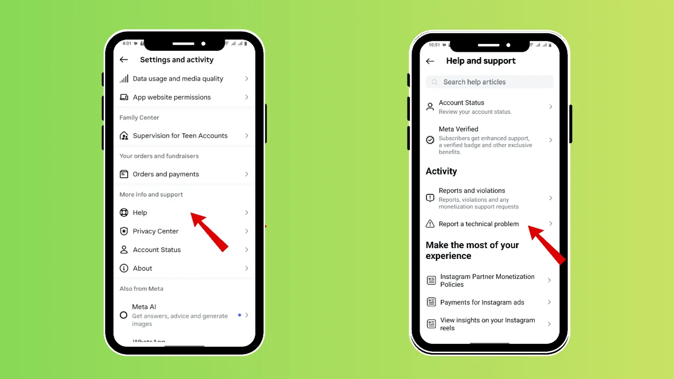 Scroll down and reach "Help."
