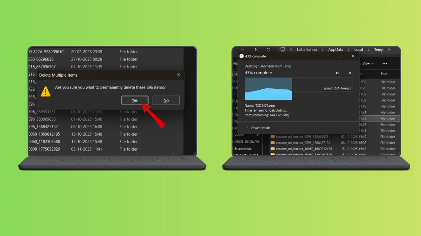 temporary files and delete 