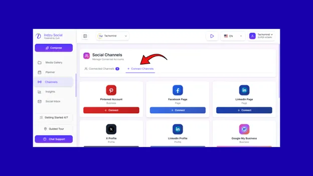 Add all your social media accounts to Indzu