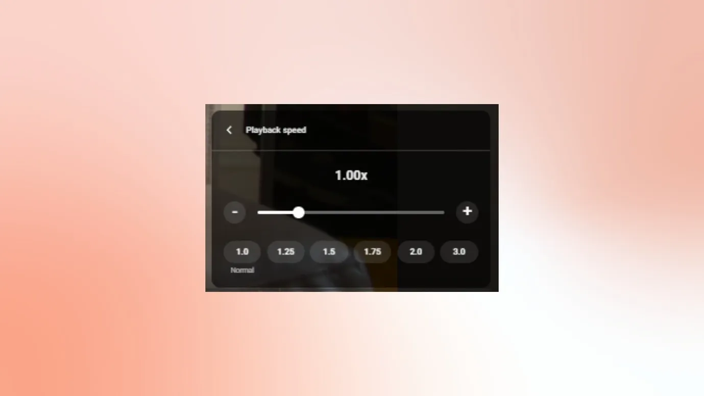 playback speed on YouTube