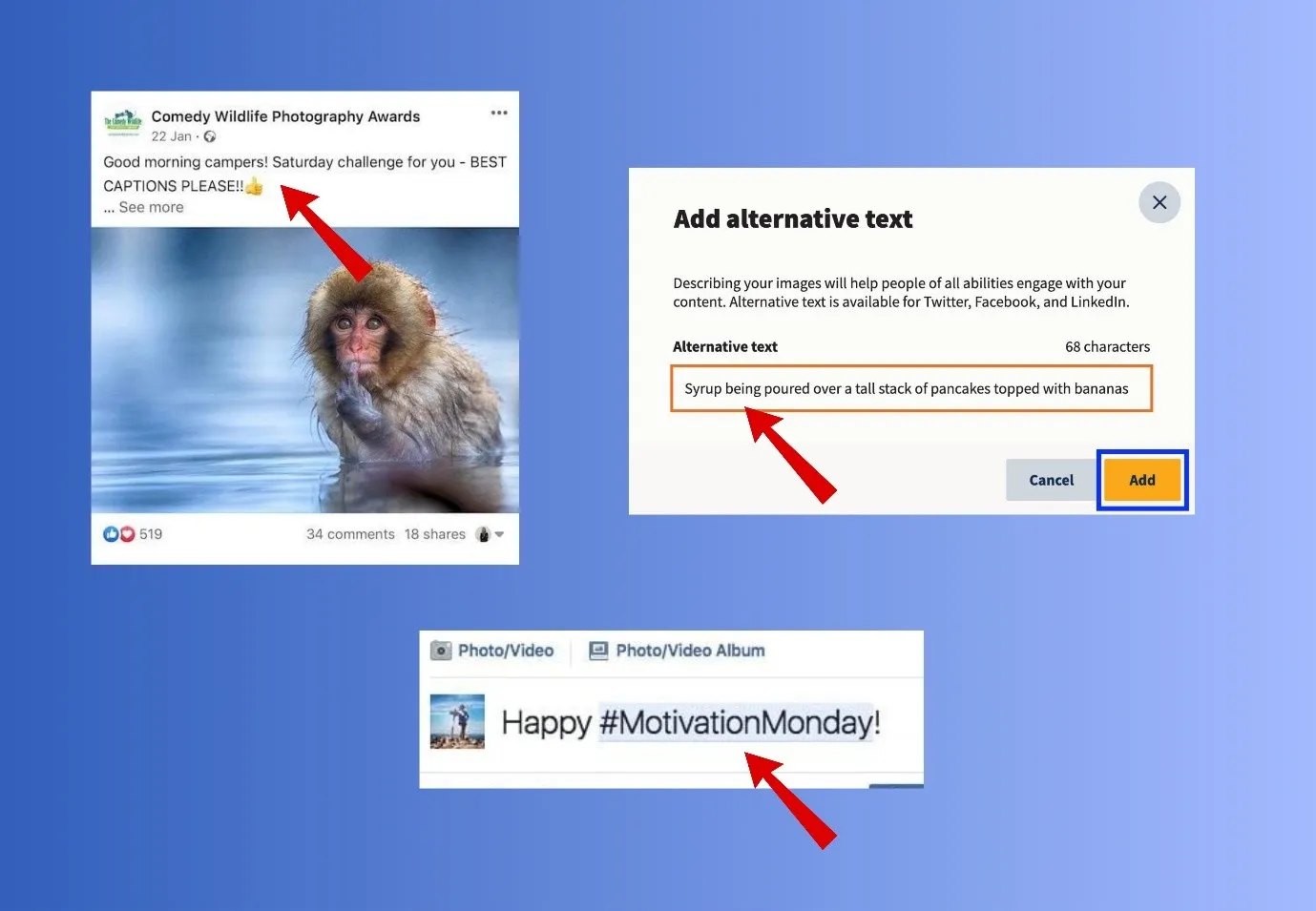 Use your keywords while posting