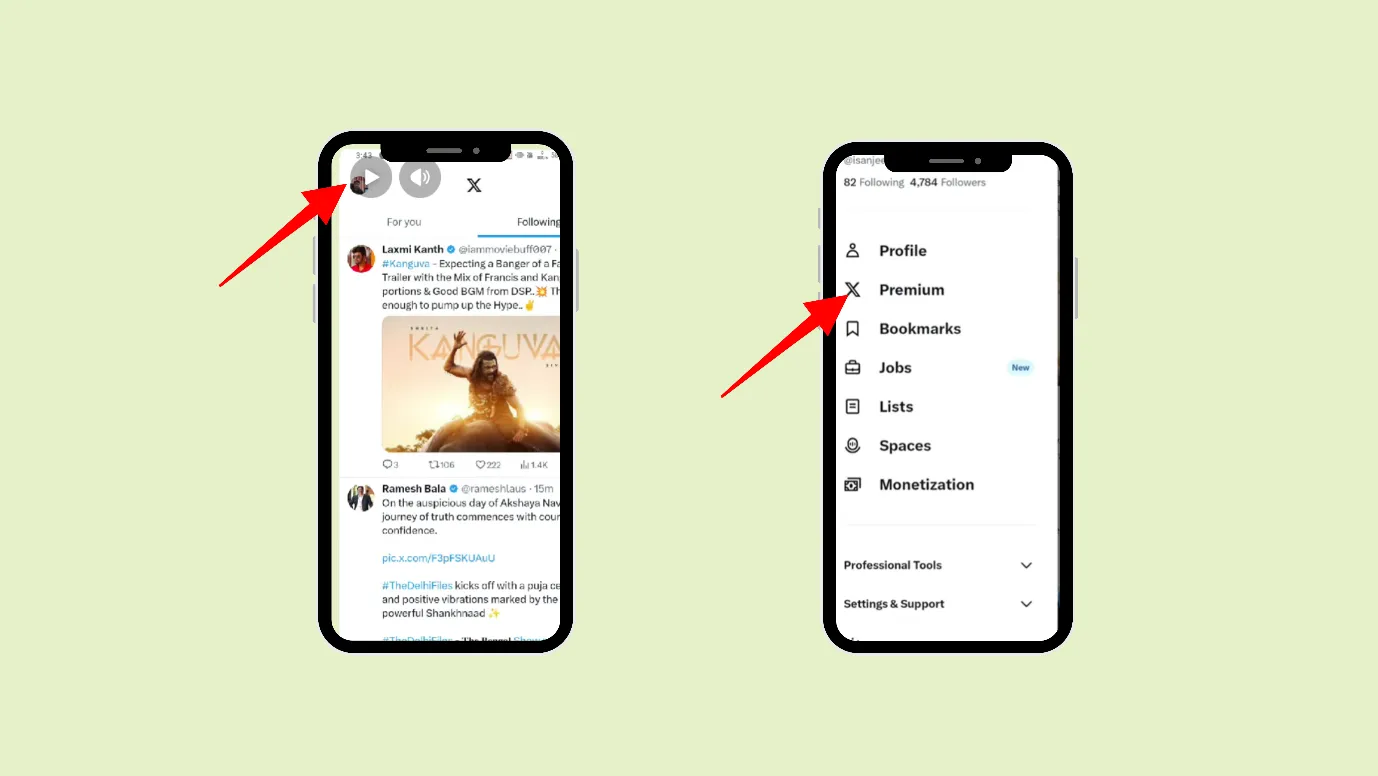 click on your profile picture