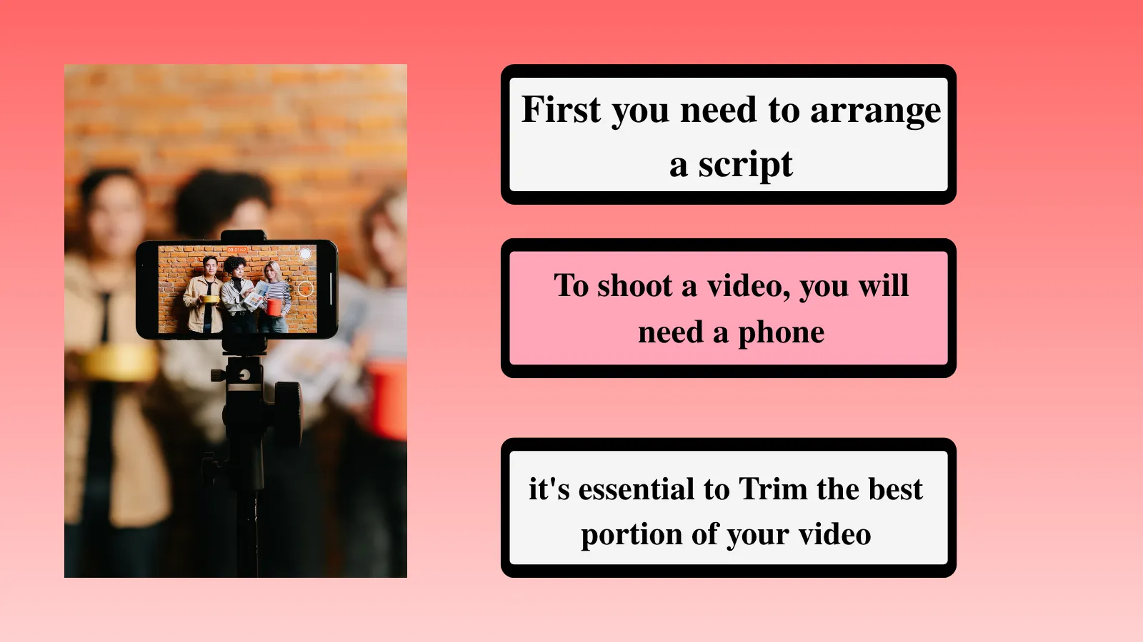 Shooting or recording Video