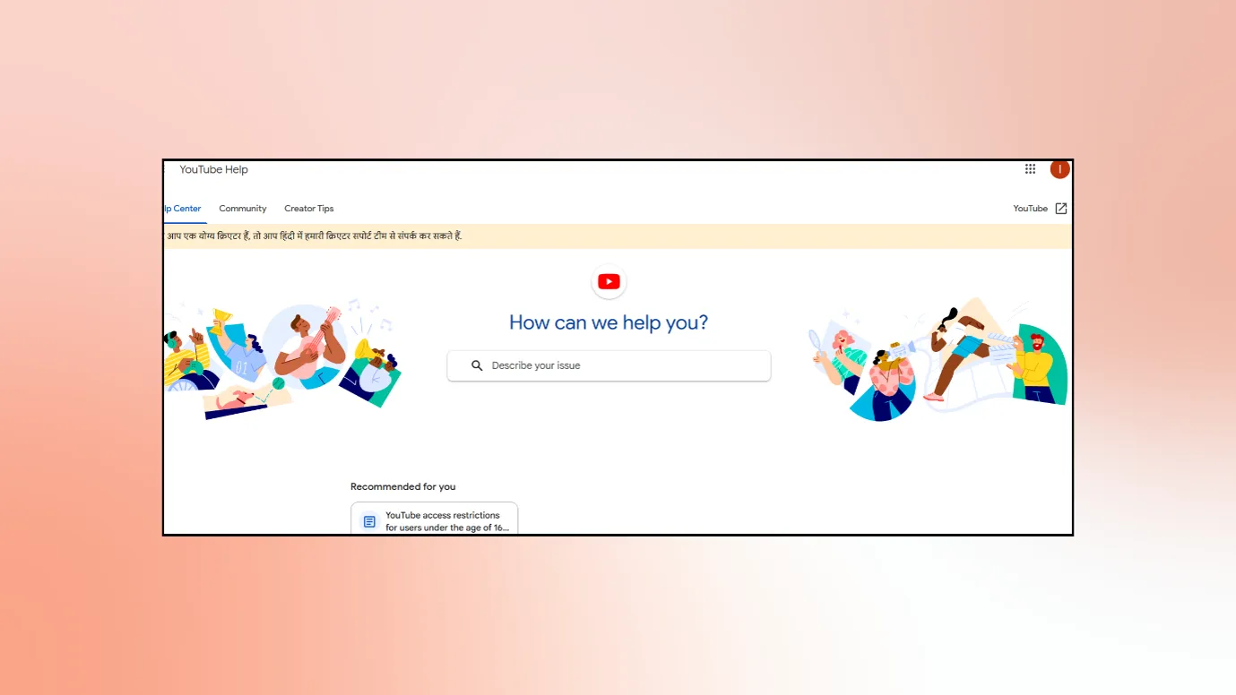 YouTube support