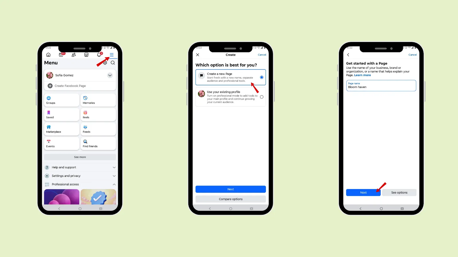 Create Facebook page