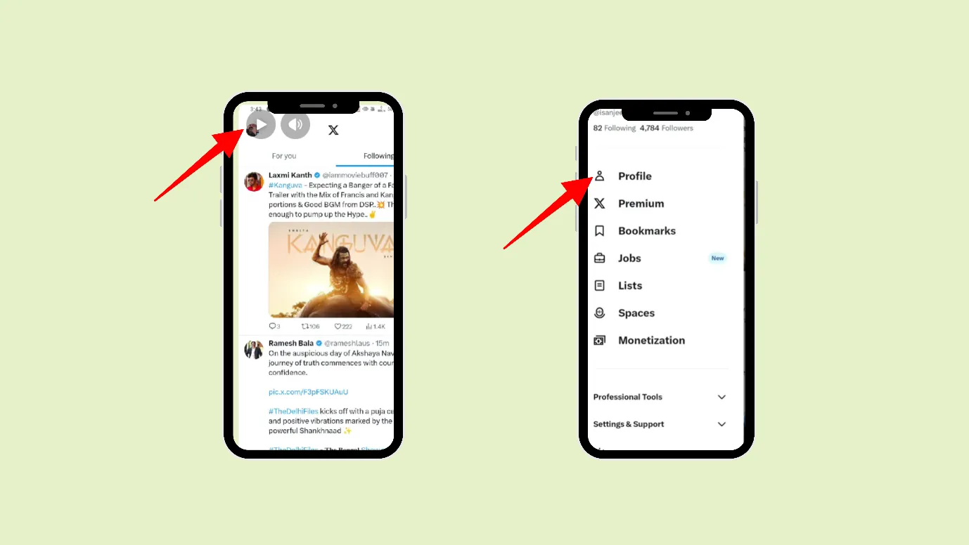 click on your profile picture