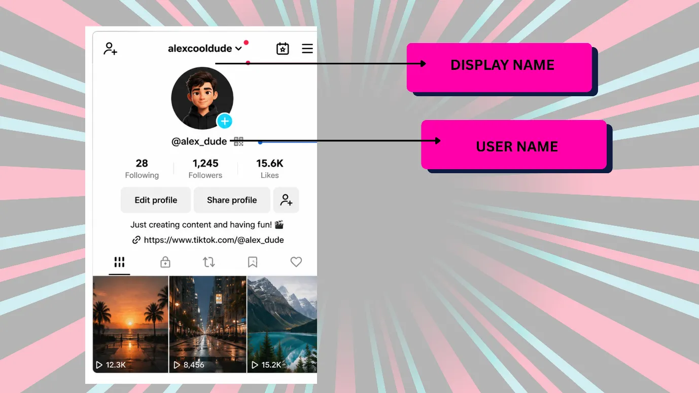 TikTok user name