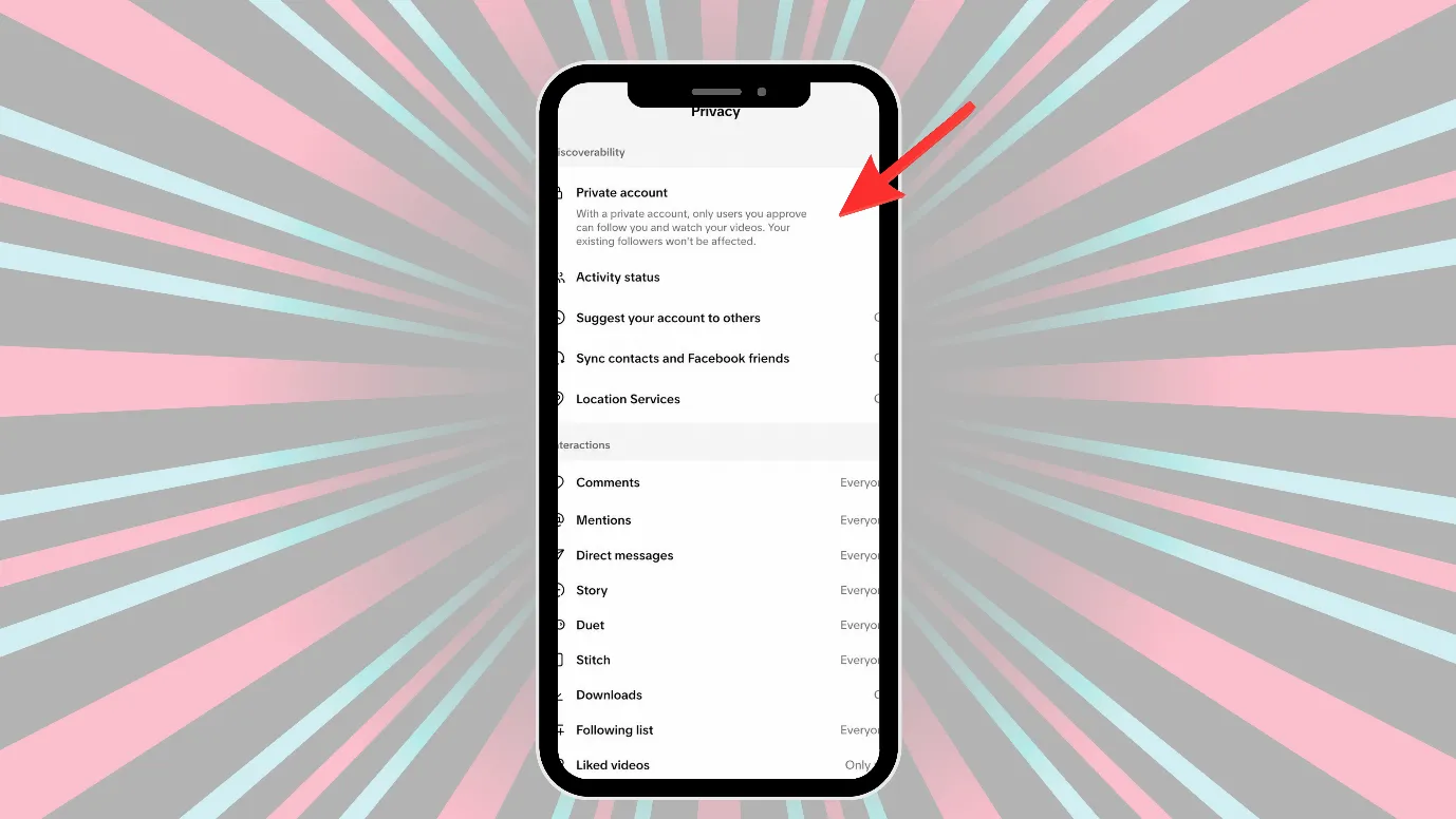TikTok account private