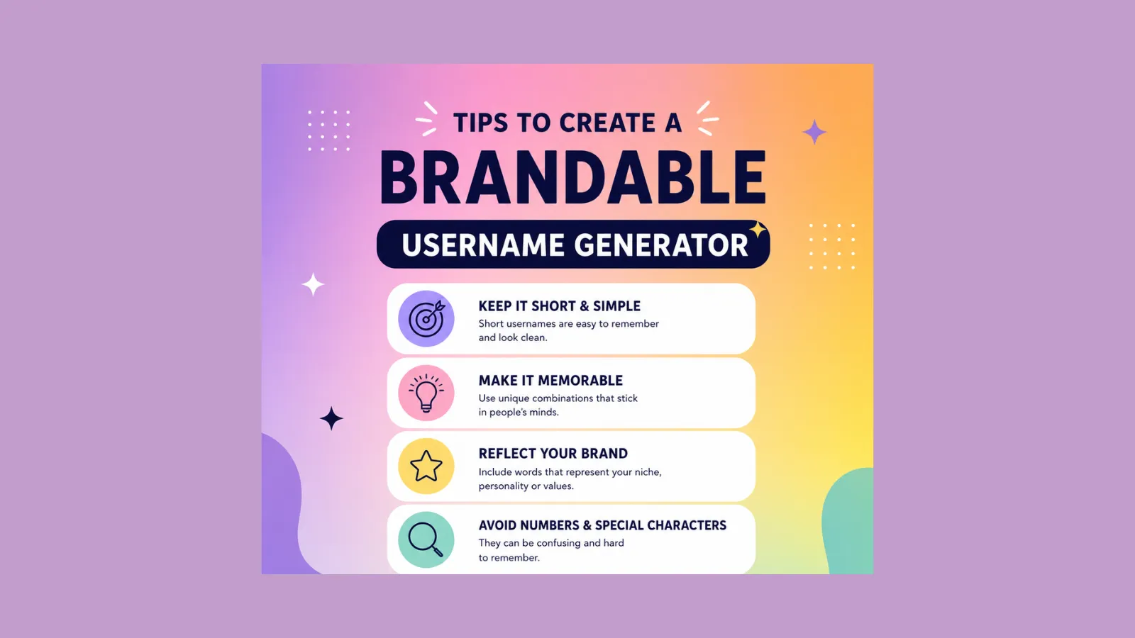 Tips for brandable username generator