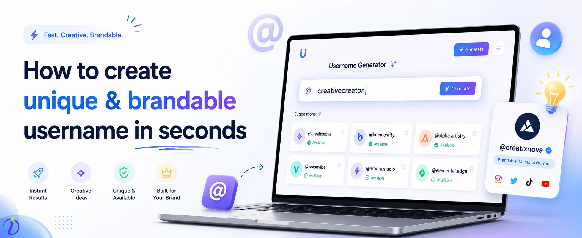 How to create unique & brandable username in seconds