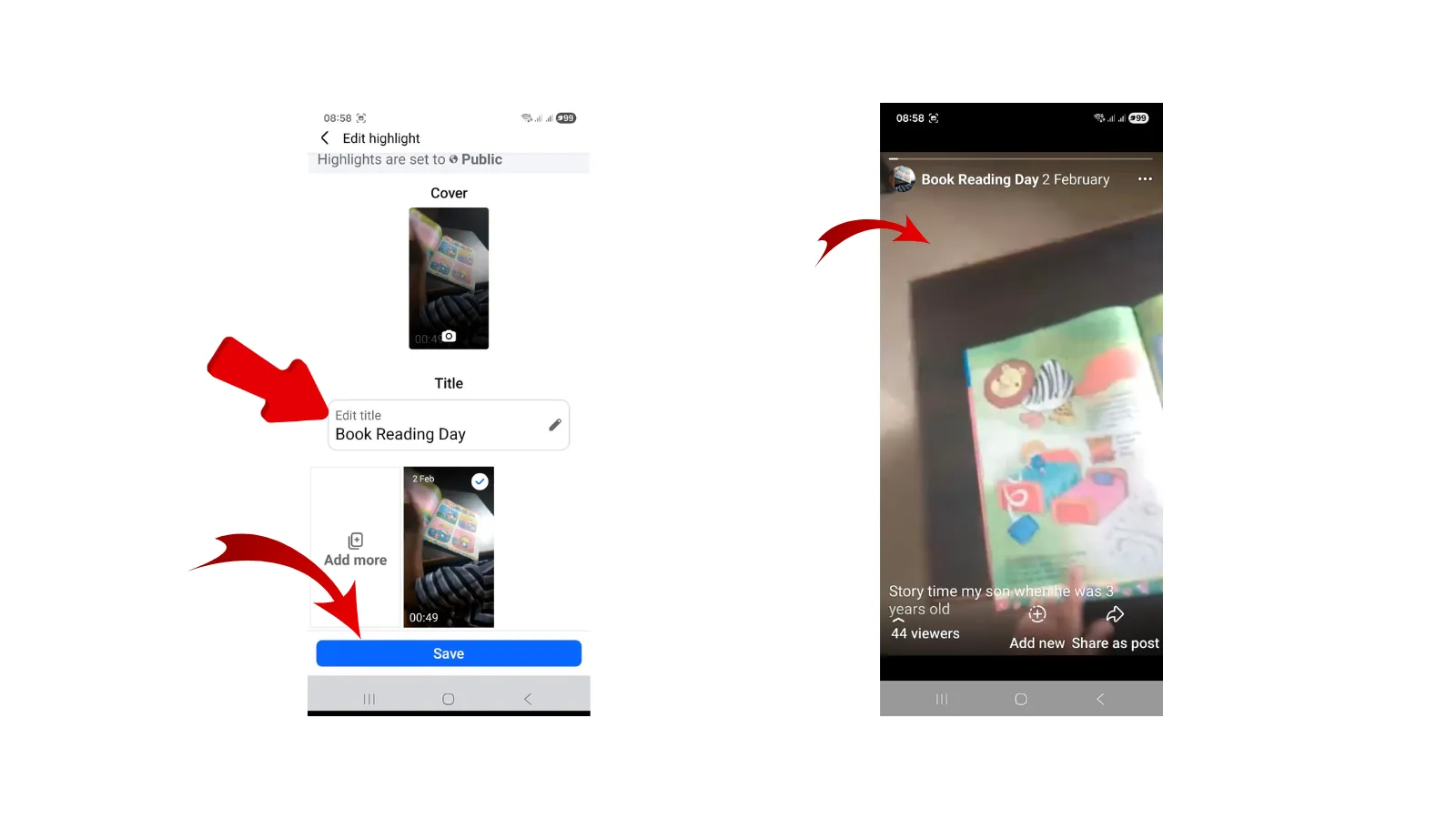 Edit Highlights in Facebook