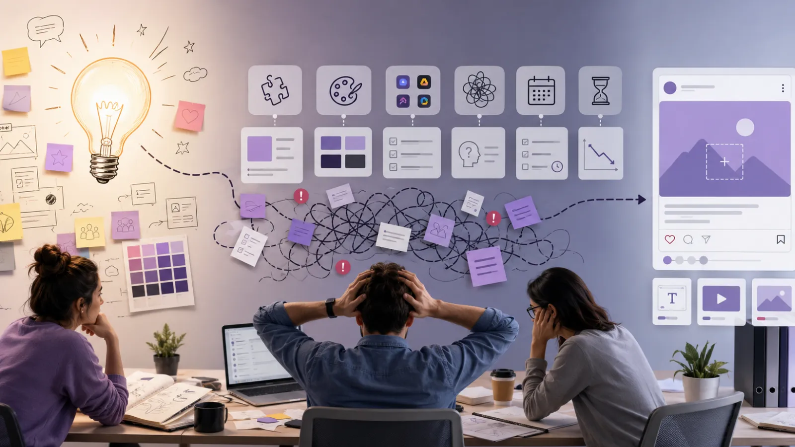 Many brand faces while trying to convert an idea into a post 