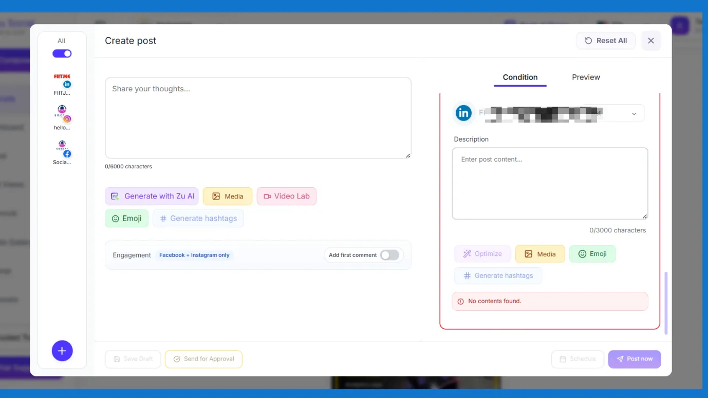 Indzu AI LinkedIn post generator
