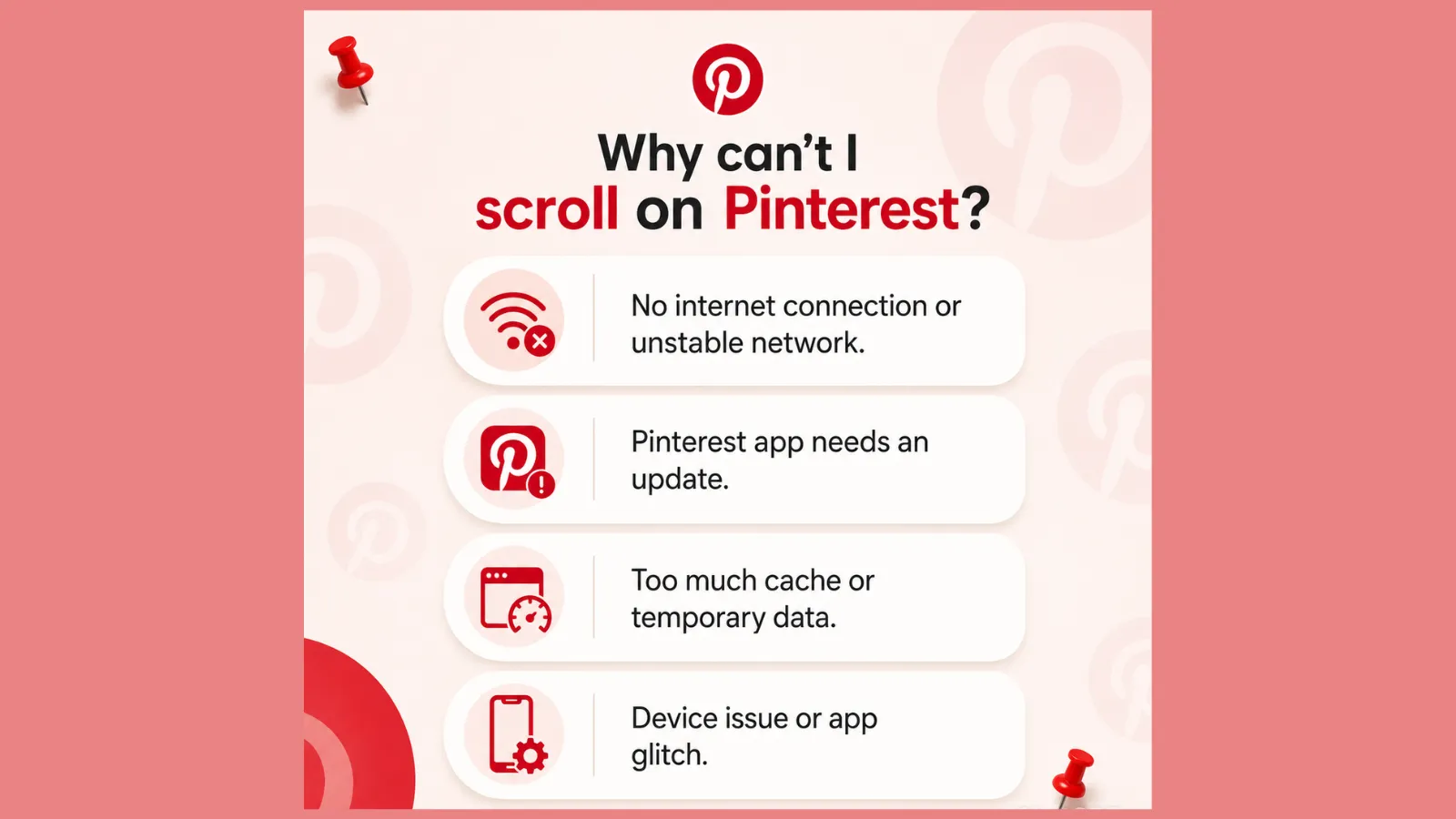 Why can’t I scroll on Pinterest