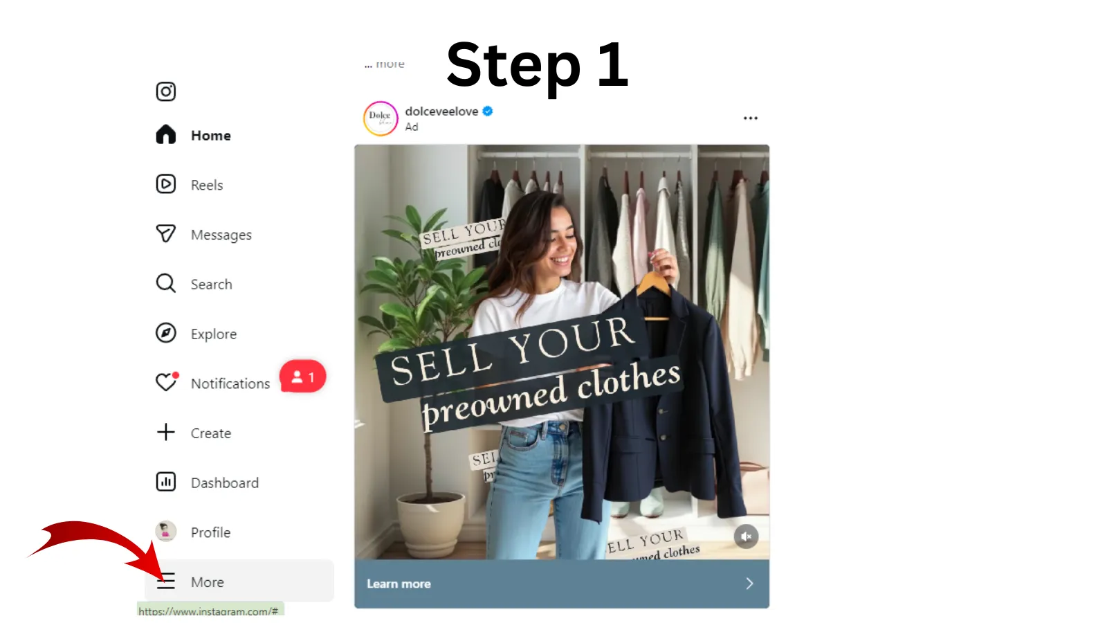  Instagram feed side menu