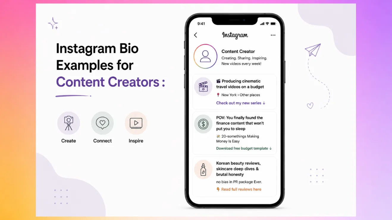 Content Creators Bio Ideas for Instagram
