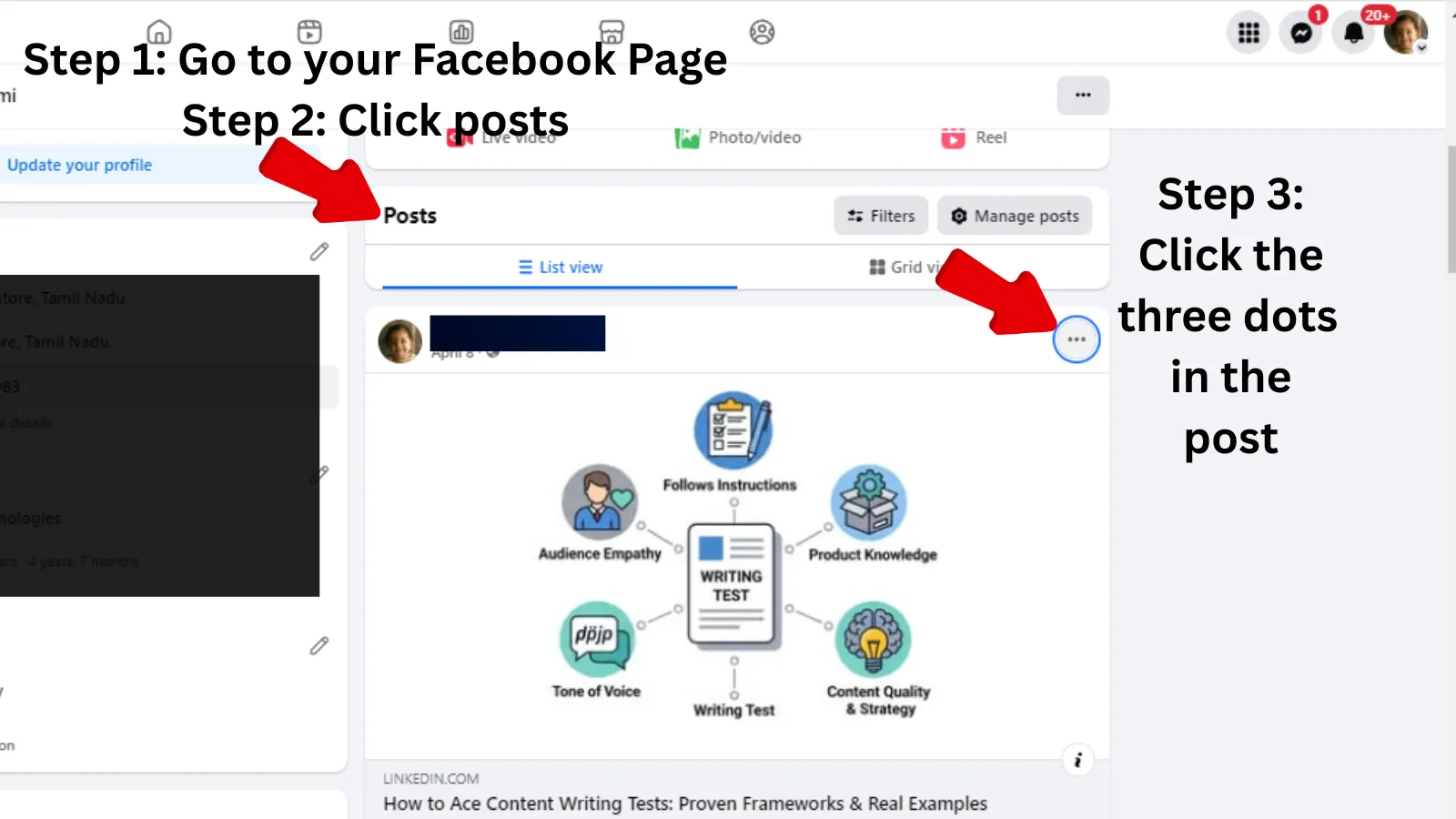 Click on the facebook Page