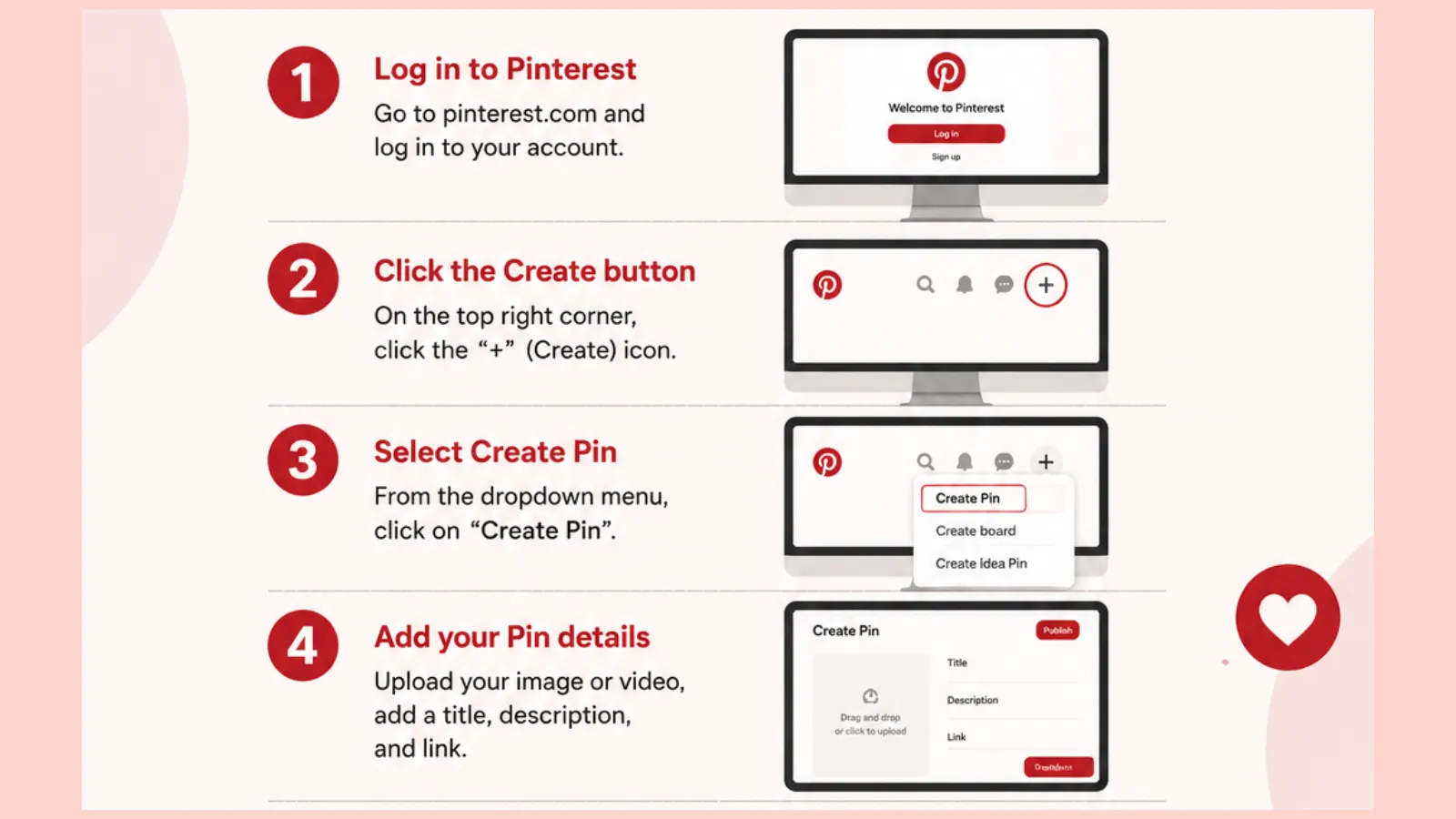  Post on Pinterest Using a Desktop computer 