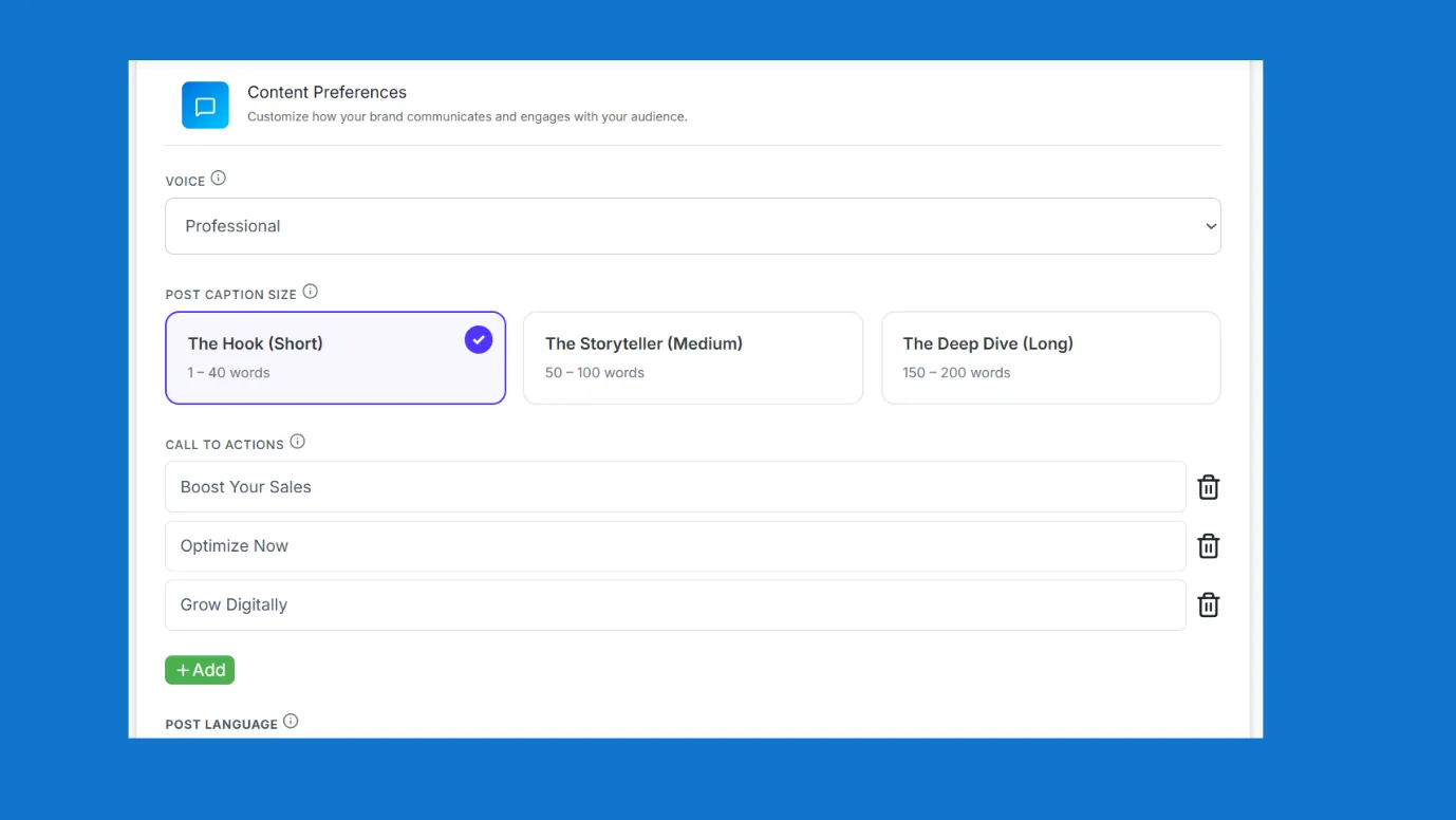 Indzu post generator tool