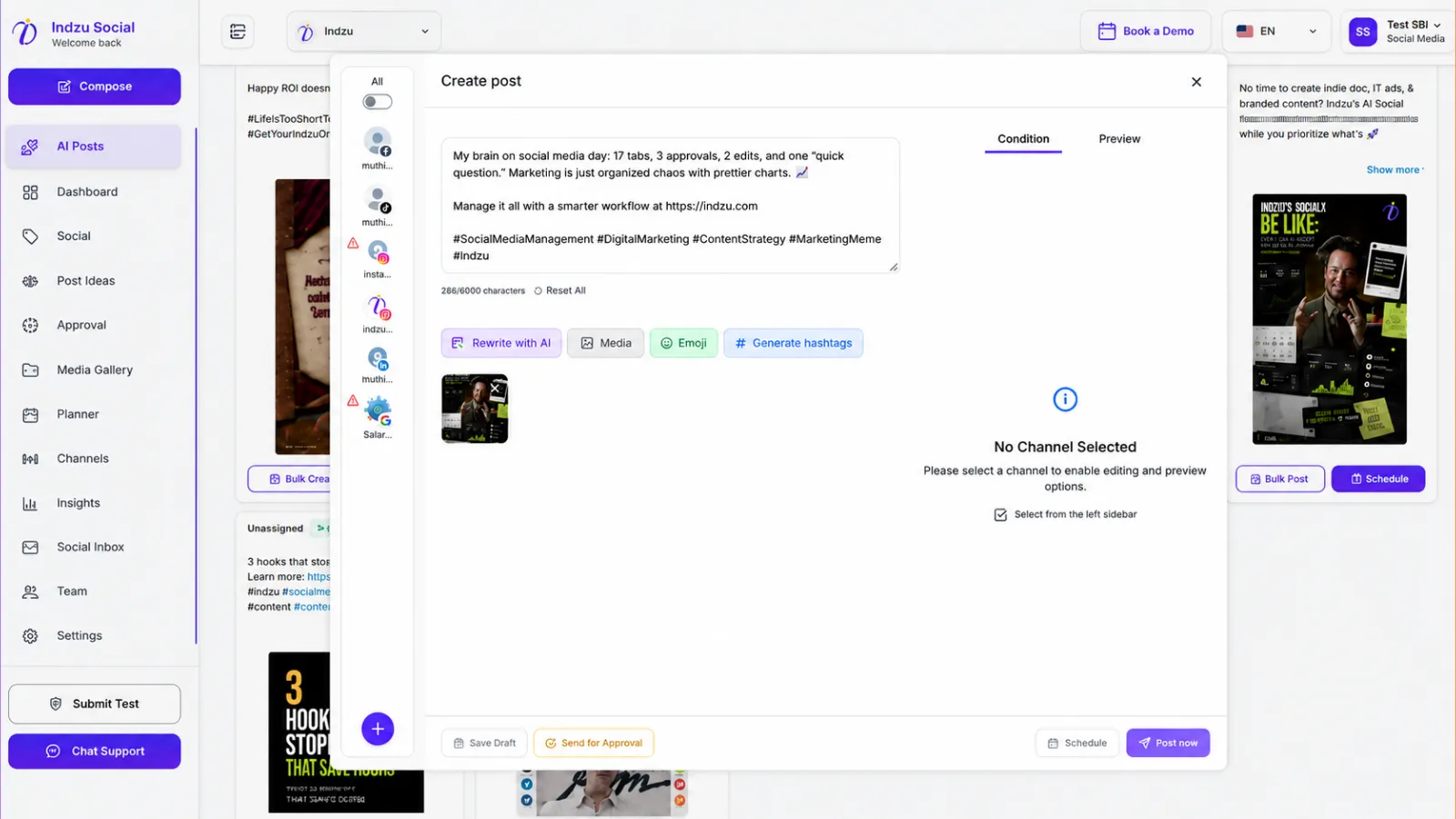 Why Indzu social stands out among AI scheduling tools