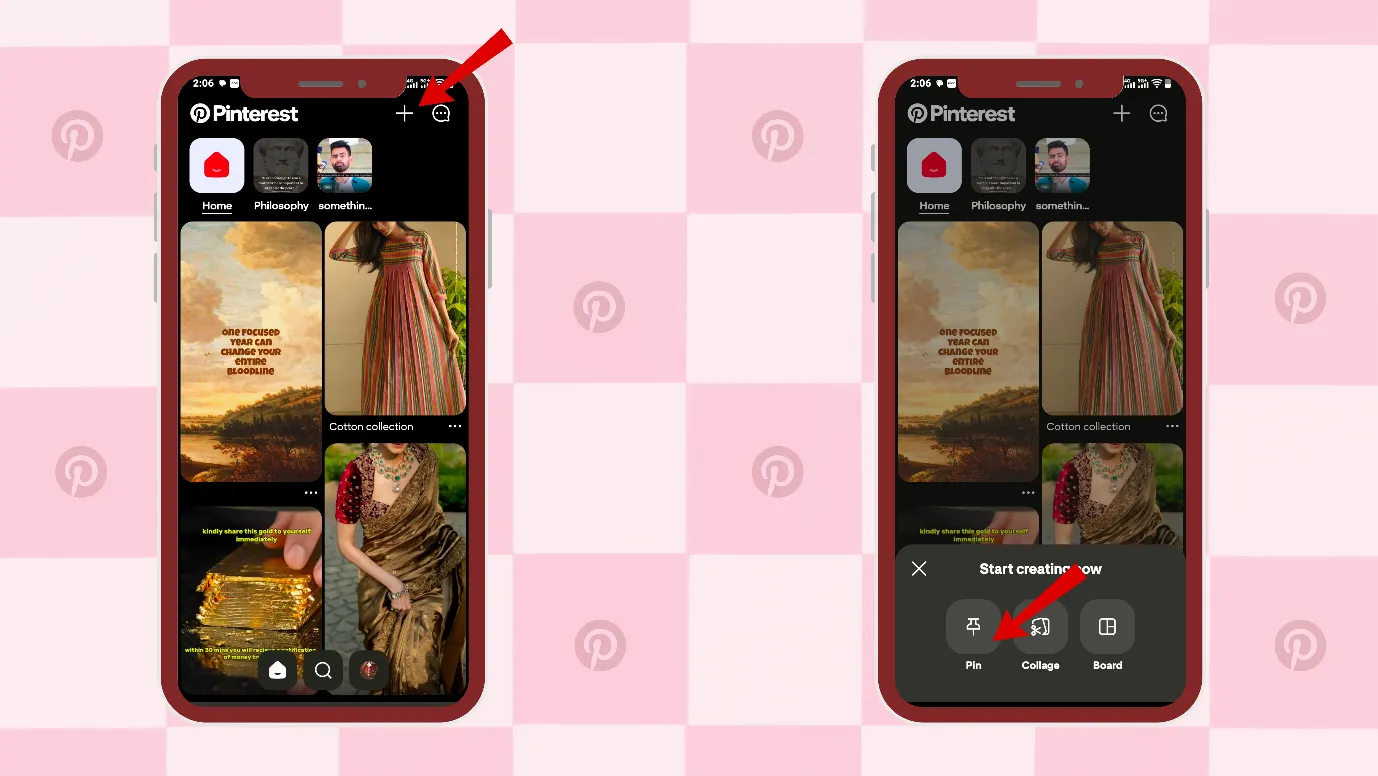 Create a board on Pinterest