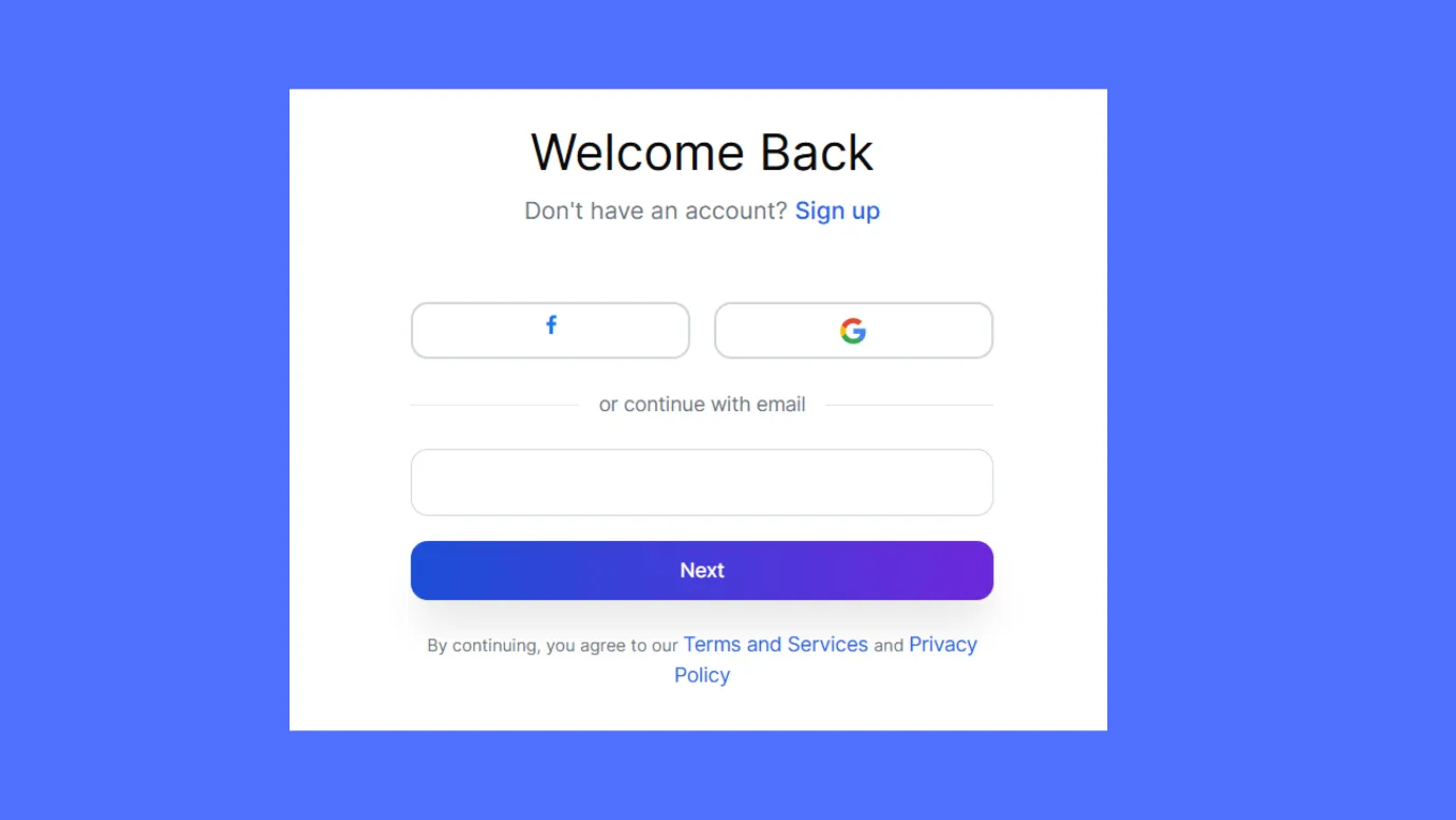 Sign up using your email ID