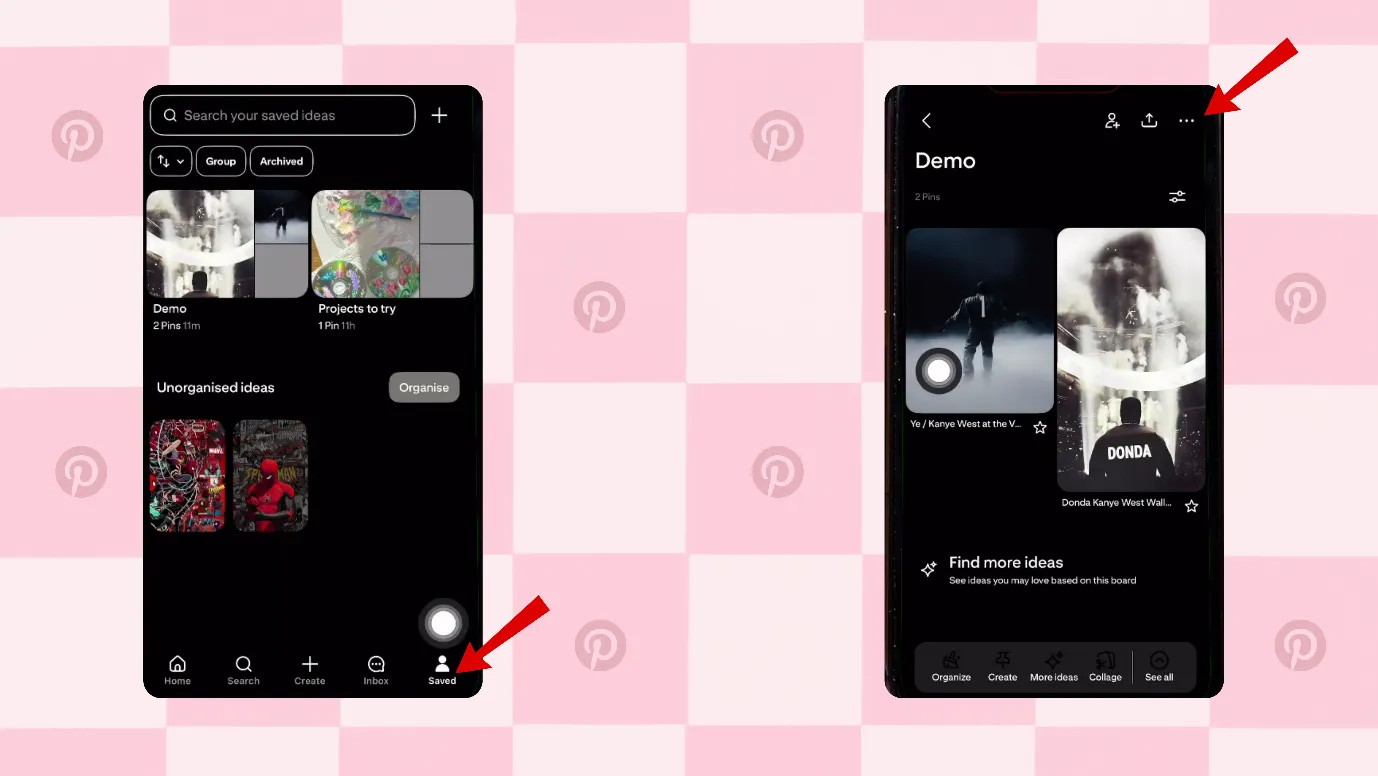 Open your Pinterest on iPhone